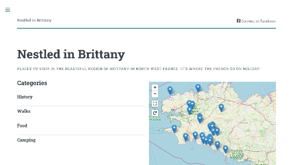 "Nestled in Brittany website screenshot"